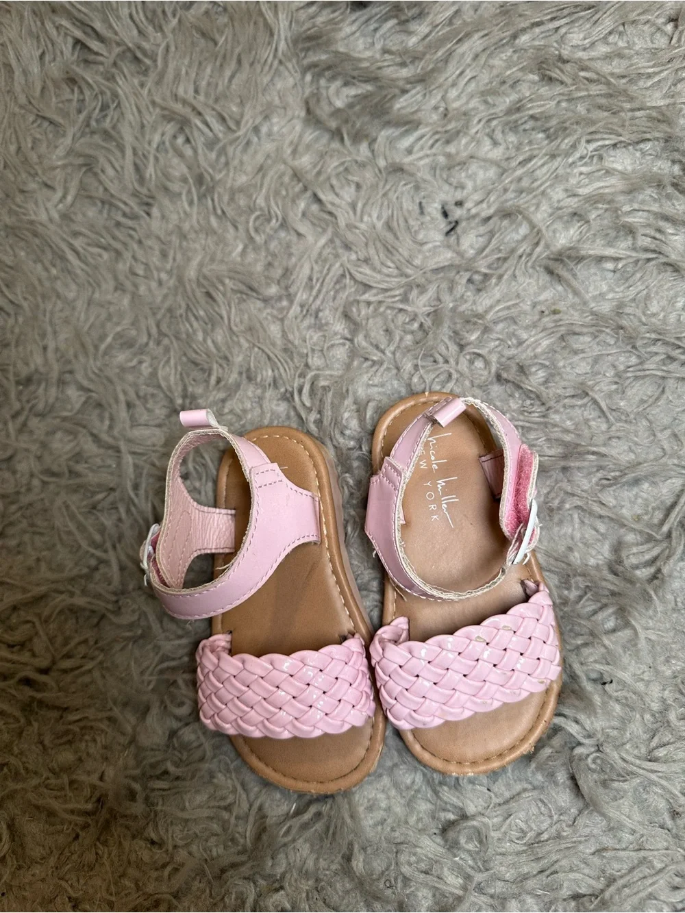 Lucky Brand Girls Pink Faux Shearling Cozy Slippers Moccasin Shoes
